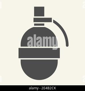 Grenade solid icon. Explode vector illustration isolated on white. Bomb glyph style design, designed for web and app. Eps 10. Stock Vector