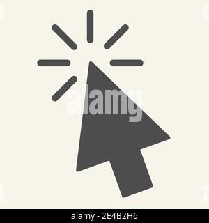 Pointer solid icon. Mouse cursor vector illustration isolated on white. Arrow glyph style design, designed for web and app. Eps 10. Stock Vector