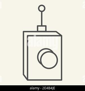 Remote controller thin line icon. Remote controller with antena vector illustration isolated on white. Technology outline style design, designed for Stock Vector