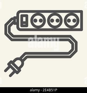 Power socket line icon. Sockets vector illustration isolated on white. Outlet outline style design, designed for web and app. Eps 10. Stock Vector