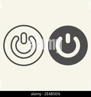 Power button line and glyph icon. Switch vector illustration isolated on white. On off button outline style design, designed for web and app. Eps 10. Stock Vector