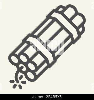 Countdown bomb line icon. Dynamite vector illustration isolated on white. Explosion outline style design, designed for web and app. Eps 10. Stock Vector