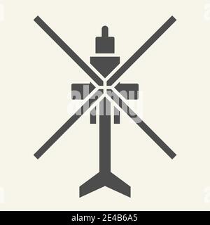 Helicopter top view solid icon. Aviation vector illustration isolated on white. Chopper glyph style design, designed for web and app. Eps 10. Stock Vector
