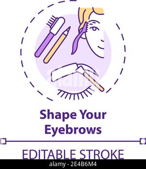 Shaping eyebrows concept icon Stock Vector