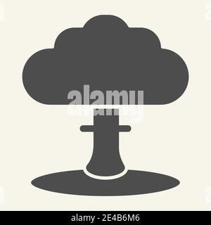 Explosion solid icon. Boom vector illustration isolated on white. Nuclear explosion glyph style design, designed for web and app. Eps 10. Stock Vector