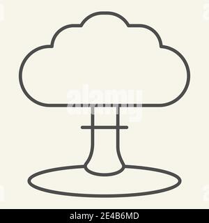 Explosion thin line icon. Boom vector illustration isolated on white. Nuclear explosion outline style design, designed for web and app. Eps 10. Stock Vector
