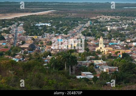 Elevated view of a town from Cerro De La Vigia hill, Trinidad, Sancti Spiritus Province, Cuba Stock Photo