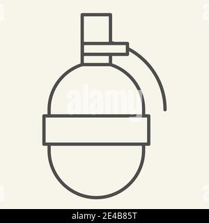 Grenade thin line icon. Explode vector illustration isolated on white. Bomb outline style design, designed for web and app. Eps 10. Stock Vector