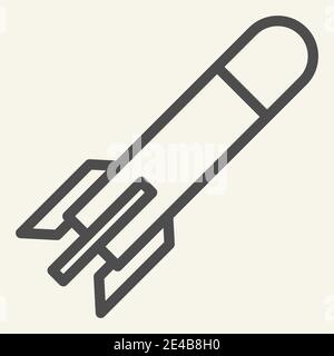 Missile line icon. Rocket vector illustration isolated on white. Launch outline style design, designed for web and app. Eps 10. Stock Vector
