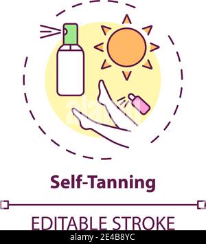 Self-tanning concept icon Stock Vector
