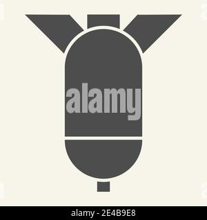 Warhead solid icon. Rocket vector illustration isolated on white. Missile glyph style design, designed for web and app. Eps 10. Stock Vector