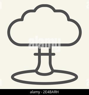 Explosion line icon. Boom vector illustration isolated on white. Nuclear explosion outline style design, designed for web and app. Eps 10. Stock Vector