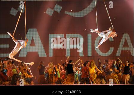 Atmosphere during a multi-million euros show organised in Tripoli, Libya, on September 1st, 2009, as part of many festivities to celebrate 40th anniversary of 'Al Fateh' revolution, lead by Muammar Gaddafi, on September 1st, 1969. The show was celebrating different aspects of Libyan history, from Libyan pharaon to Gaddafi's 'green power'. Photo by Ammar Abd Rabbo/ABACAPRESS.COM Stock Photo