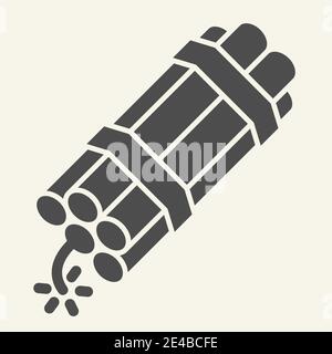 Countdown bomb solid icon. Dynamite vector illustration isolated on white. Explosion glyph style design, designed for web and app. Eps 10. Stock Vector