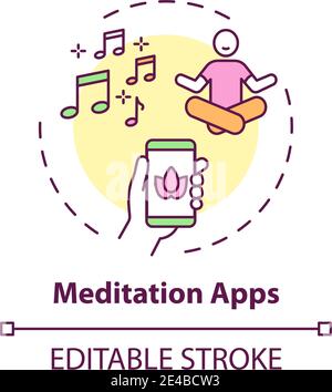 Meditation apps concept icon Stock Vector