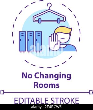 No changing rooms concept icon Stock Vector