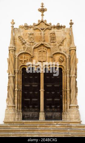 Coimbra, Portugal - October 16 2020: Architecture details of Coimbra city and University of Coimbra (moved permanently to its current city in 1537) on Stock Photo