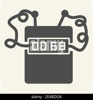 Timer bomb solid icon. Clock bomb vector illustration isolated on white. Countdown glyph style design, designed for web and app. Eps 10. Stock Vector