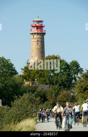 View of the New Lighthouse at Cape Arkona, Wittow Peninsula, Baltic Sea, Ruegen Island, Mecklenburg-Western Pomerania, Germany Stock Photo