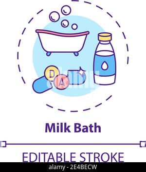 Milk bath concept icon Stock Vector