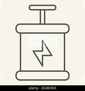 Start thin line icon. Launching vector illustration isolated on white. Triggering box outline style design, designed for web and app. Eps 10. Stock Vector