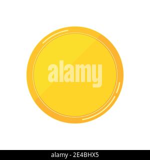Golden coin vector flat icon isolated on white background. Stock Vector