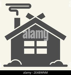 Winter House solid icon. Christmas home glyph style pictogram on white background. New Year and Christmas holidays for mobile concept and web design Stock Vector