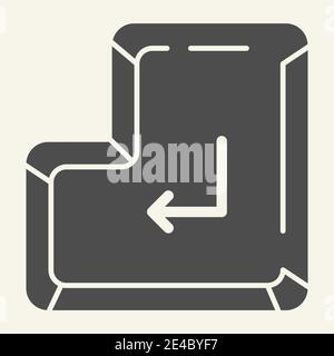 Enter button solid icon. Enter key vector illustration isolated on white. Keyboard glyph style design, designed for web and app. Eps 10. Stock Vector