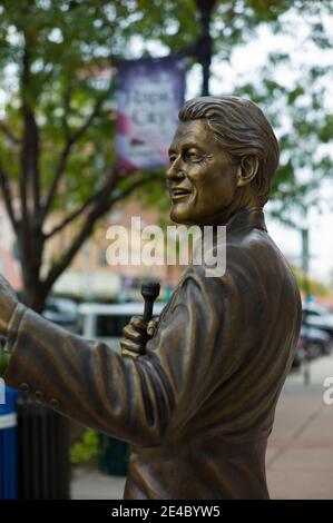 Statue of US President Bill Clinton at City of Presidents, Rapid City, Pennington County, South Dakota, USA Stock Photo