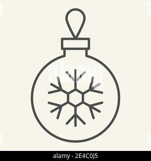 Christmas Ball Outline Icon Symbol Design. Vector Christmas Bauble with ...