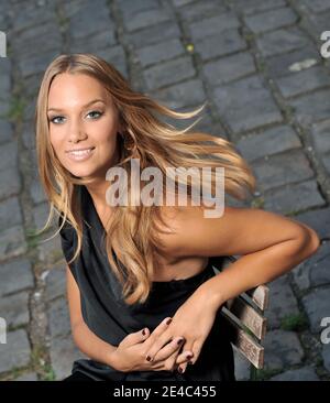 EXCLUSIVE. Swedish singer Agnes Carlsson poses in the gardens of the Swedish culturel center in Paris, France on September 2009 while on promotion in French capitale for her album 'Dance Love Pop'. Photo by Thierry Orban/ABACAPRESS.COM Stock Photo