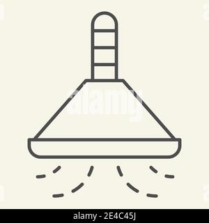 Cooker hood thin line icon. Kitchen exhaust hood symbol, outline style pictogram on beige background. Ventilation sign for mobile concept and web Stock Vector
