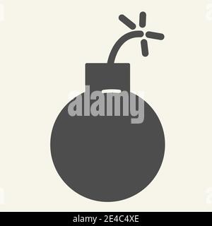 Bomb solid icon. Ball vector illustration isolated on white. Boom glyph style design, designed for web and app. Eps 10. Stock Vector
