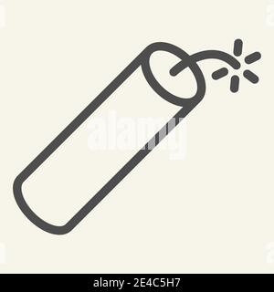 Dynamite line icon. Explosion vector illustration isolated on white. Bomb outline style design, designed for web and app. Eps 10. Stock Vector