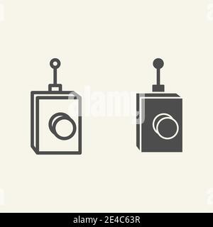 Remote controller line and glyph icon. Remote controller with antena vector illustration isolated on white. Technology outline style design, designed Stock Vector