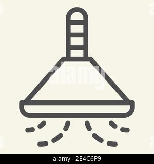Cooker hood line icon. Kitchen exhaust hood symbol, outline style pictogram on beige background. Ventilation sign for mobile concept and web design Stock Vector