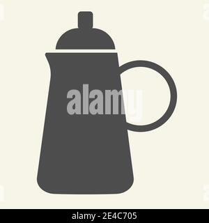 Kettle solid icon. Teapot symbol, glyph style pictogram on beige background. Kitchen Tea pot sign for mobile concept and web design. Vector graphics. Stock Vector