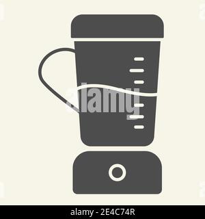 Blender solid icon. Juicer Mixer symbol, glyph style pictogram on beige background. Kitchen electric appliances sign for mobile concept and web design Stock Vector