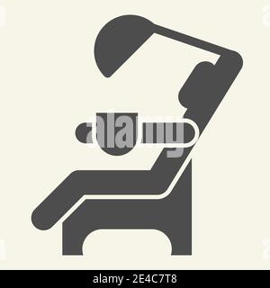 Dentist chair solid icon. Medical dental armchair glyph style pictogram on white background. Dental care equipment signs for mobile concept and web Stock Vector