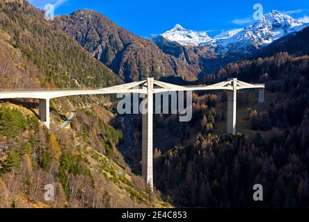 Ganter Bridge on the Simplon Pass, Brig, Valais, Switzerland Stock Photo