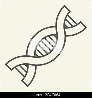 DNA thin line icon. DNK molecule outline style pictogram on white background. Genetic symbol chromosome for mobile concept and web design. Vector Stock Vector