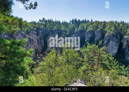 Jicin (Jitschin), Prachov Rocks (Prachovske skaly, Prachauer Felsen) in Bohemian Paradise, Cesky raj, Böhmisches Paradies, Kralovehradecky, Hradec Kralove Region, Königgrätzer Region, Czech Stock Photo