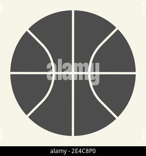 Basketball solid icon. Basketball ball glyph style pictogram on beige background. Sport and recreation signs for mobile concept and web design. Vector Stock Vector