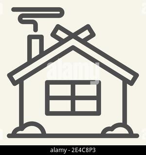 Snowy cottage icon, outline style Stock Vector Image & Art - Alamy