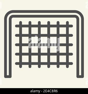 Football Goal line icon. Soccer gate outline style pictogram on beige background. Goal Post for mobile concept and web design. Vector graphics. Stock Vector