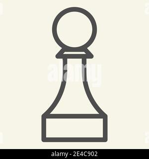Chess pawn outline icon. linear style sign for mobile concept and