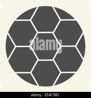 Soccer ball solid icon. Football ball glyph style pictogram on beige background. Sport and recreation signs for mobile concept and web design. Vector Stock Vector