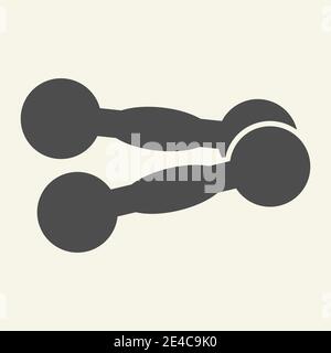 Kettlebell solid icon. Training dumbbells or weights glyph style pictogram on beige background. Fitness equipment for mobile concept and web design Stock Vector