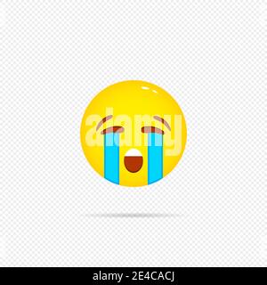Crying emoji icon. Upsetted emotion. Stock Vector