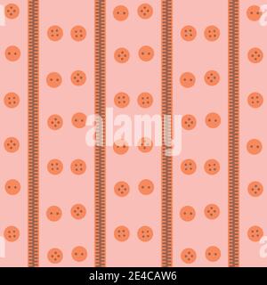 zippers and buttons seamless vector pattern Stock Vector